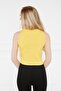 Women's Cobalt Blue Yellow Halter Neck 2-Piece Crop Blouse - 5