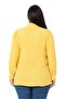 Plus Size Collar Tied Shoulder and Sleeve Gathered Yellow Shirt - 3