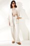 Women's Stone Top Kimono Lower Pocket Trousers Linen Set TKM-19000209 - 3