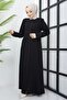 Women's Plus Size Front and Ankle Stone Embroidered Honeycomb Fabric Top Coat Summer 1323 - 4