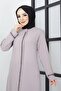 Women's Plus Size Front and Ankle Stone Embroidered Honeycomb Fabric Top Coat Summer 1323 - 2