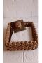 Wicker Jute Cornered-Square Decorative Glass Cover Mini Basket-Organizer-Napkin Holder - 2