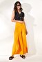 Women's Mustard Side Zippered Deep Slit Ayrobin Trousers PNT-19000233 - 4