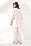 Women's Stone Top Kimono Lower Pocket Trousers Linen Set TKM-19000209 - 7