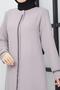 Women's Plus Size Front and Ankle Stone Embroidered Honeycomb Fabric Top Coat Summer 1323 - 4