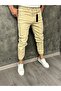 Men's Cream Leg Elastic Boyfriend Jogger Jeans - 2