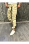 Men's Cream Leg Elastic Boyfriend Jogger Jeans - 3