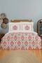 Carmenta Brick Red 100% Cotton Double Duvet Cover Set - 2