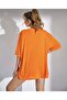 Unisex Orange Heart Printed Crew Neck Oversize T-shirt - 2