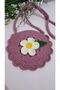 Bag Daisy Motif Dried Rose Color Handmade Knitted Bag - 2
