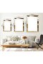Abstract Pattern Gold Plexi Edge Triple Mdf Table Set - 2