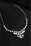 Special Zirconium Stone Glass Pearl Silver Plated Necklace Earring Evening Dress Suit Set - 3