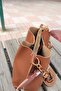 Women's Soft Leather 3-Compartment Handbag, Shoulder Bag with Scarf and Chain Accessories - 3