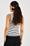 Women's White-Black Striped Camisole Blouse TSC126 - 6