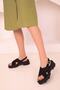 Black Suede Women's Sandals 18185 - 4