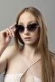 Crystal Cut Glass Cat Eye Sunglasses Black Color - 2