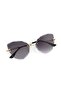 Crystal Cut Glass Cat Eye Sunglasses Black Color - 4