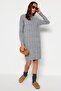 Gri Mini Triko Bisiklet Yaka Elbise TWOAW22EL0027 - 2