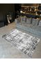 Mira Smoked Anthracite Gray Striped Modern Woven Base Carpet Mira 1333 - 2