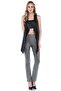 Women's Black Leather Vest Yde1009 - 2