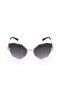 Crystal Cut Glass Cat Eye Sunglasses Black Color - 5