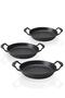 Set of 3 Cast Black Granite Pans 22cm-20cm-18cm