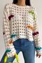 Women's Ecru Standard Size Casual Design Sweater