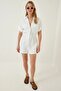 Women's White Viscose Jumpsuit with Shorts - 3