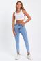 High Waist Slim Leg Power Lycra Stimulating Super Skinny Lycra Jeans - 7