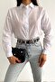 Women's White Off Shoulder Scallop Embroidery 100% Cotton Shirt - 2