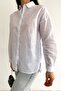 Women's White Off Shoulder Scallop Embroidery 100% Cotton Shirt - 4