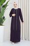 Mother Plus Size Honeycomb Fabric Dress Evening Dress Stone Printed