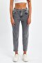 Stager Snow Gray High Waist Lycra Mom Jeans - 5