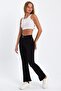 Black Flare Jeans Fadeless Denim Trousers Power Lycra High Waist - 3