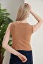 Women's Biscuit Green Halter Neck 2-Piece Crop Blouse - 6