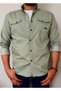 Yxc Slim Fit Men's Denim Shirt Water Green 00060 - 5