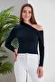 Women's Open Shoulder Sandy Knitted Blouse - 2