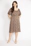 Women's Blue Large Size Collar and Sleeve Rubber Detailed Woven Viscose Fabric Dress 65n36292 - 4