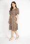 Women's Blue Large Size Collar and Sleeve Rubber Detailed Woven Viscose Fabric Dress 65n36292 - 6