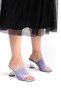 Women's Lilac Daily Comfortable Transparent Heeled Knitwear Stylish Evening Dress Slippers - 6