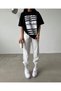Plus Size Women's Summer Wellbeing Fashion Style Printed Crew Neck T-shirt Tracksuit Set - 3
