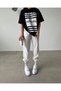 Plus Size Women's Summer Wellbeing Fashion Style Printed Crew Neck T-shirt Tracksuit Set - 4