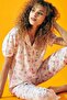 Pink Flower Pattern Soft Touch Thin Buttoned Knitted Pajama Set