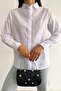 Women's White Off Shoulder Scallop Embroidery 100% Cotton Shirt