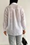Women's White Off Shoulder Scallop Embroidery 100% Cotton Shirt - 6