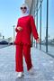Fernur Red 516 Model Frilly Double Set