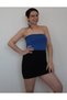 Black Elastic Waist Wearable Steel Knitted Mini Pencil Skirt for All Seasons - 2