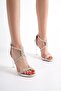 Palermo Silver Knitted Stone Platform Heeled Evening Dress Shoes - 2
