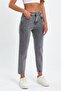 Stager Snow Gray High Waist Lycra Mom Jeans - 7