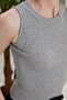 Women's Gray Green Halter Neck Ribbed 2 Pack Crop Blouse - 4